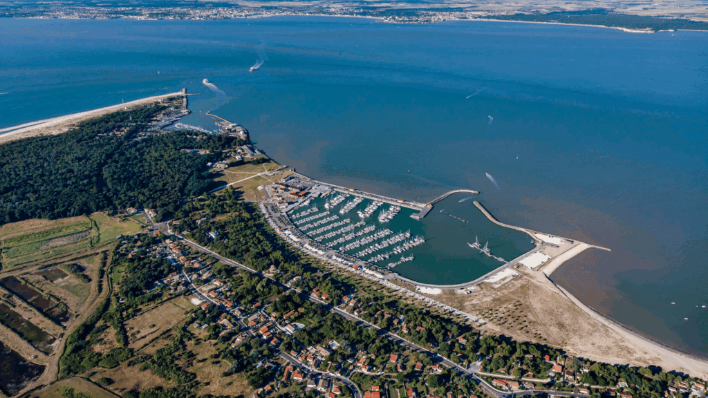 Aerial view Port Medoc Gironde Estuary