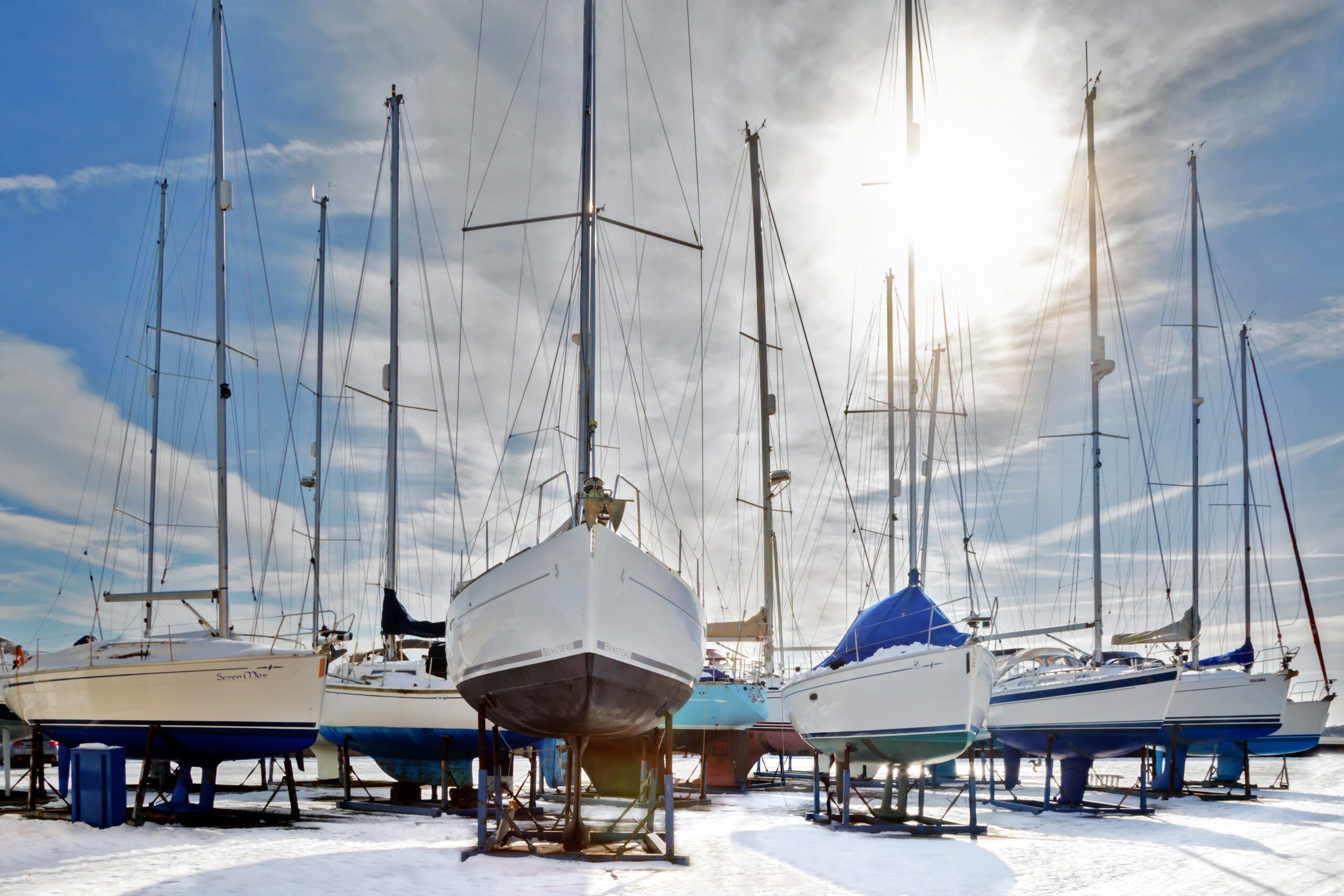 Boten in winterstalling