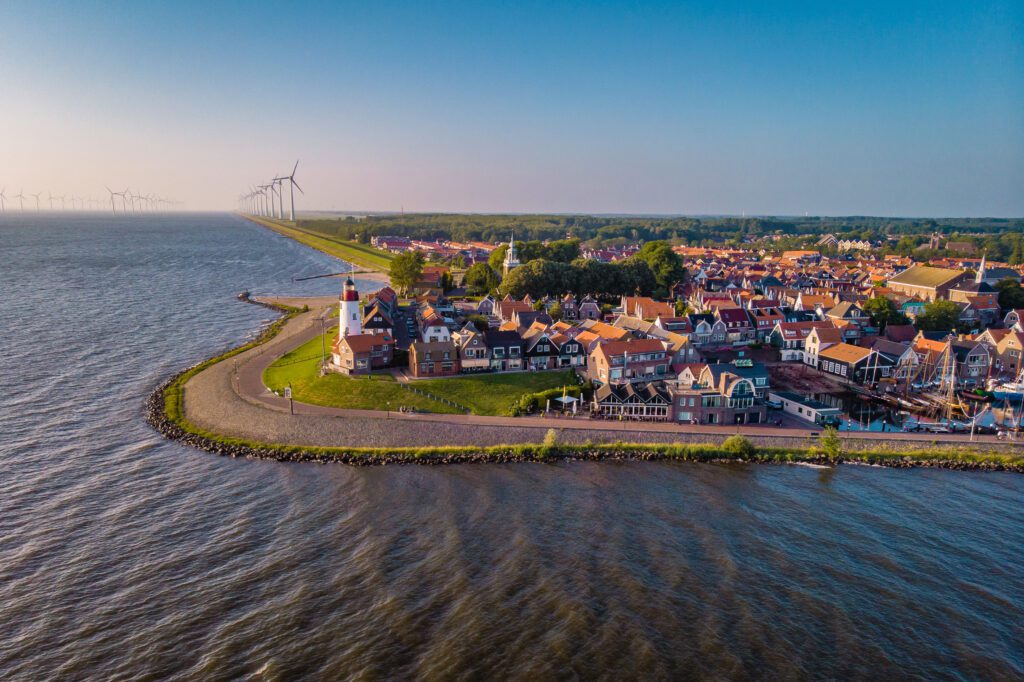Aerial view Urk IJsselmeer Netherlands