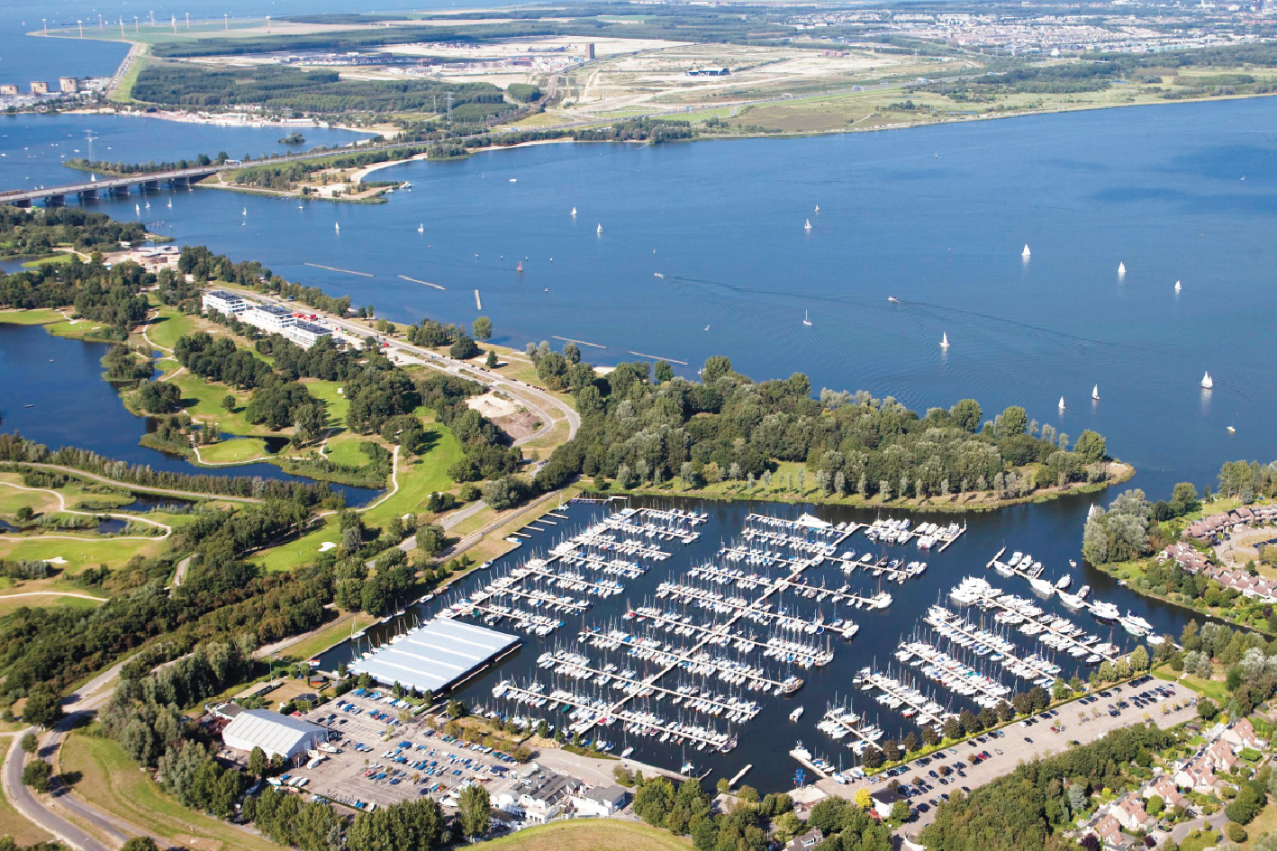 Jachthaven Naarden aerial view