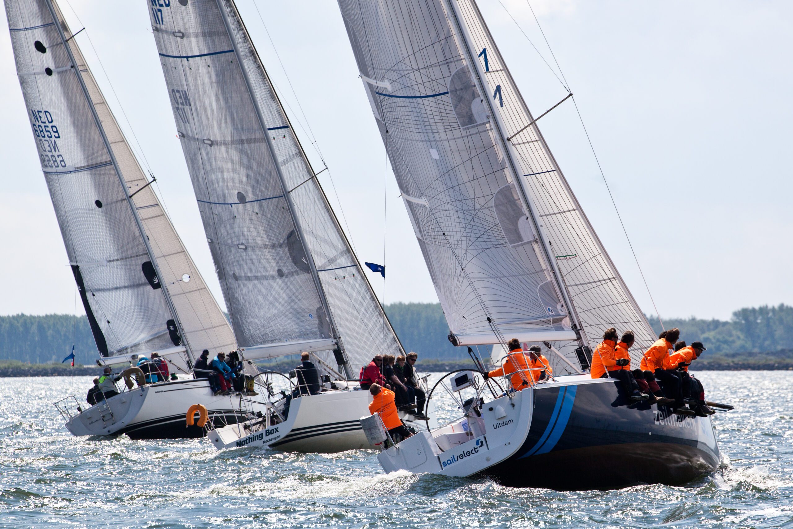 Sailing yachts during a regatatta