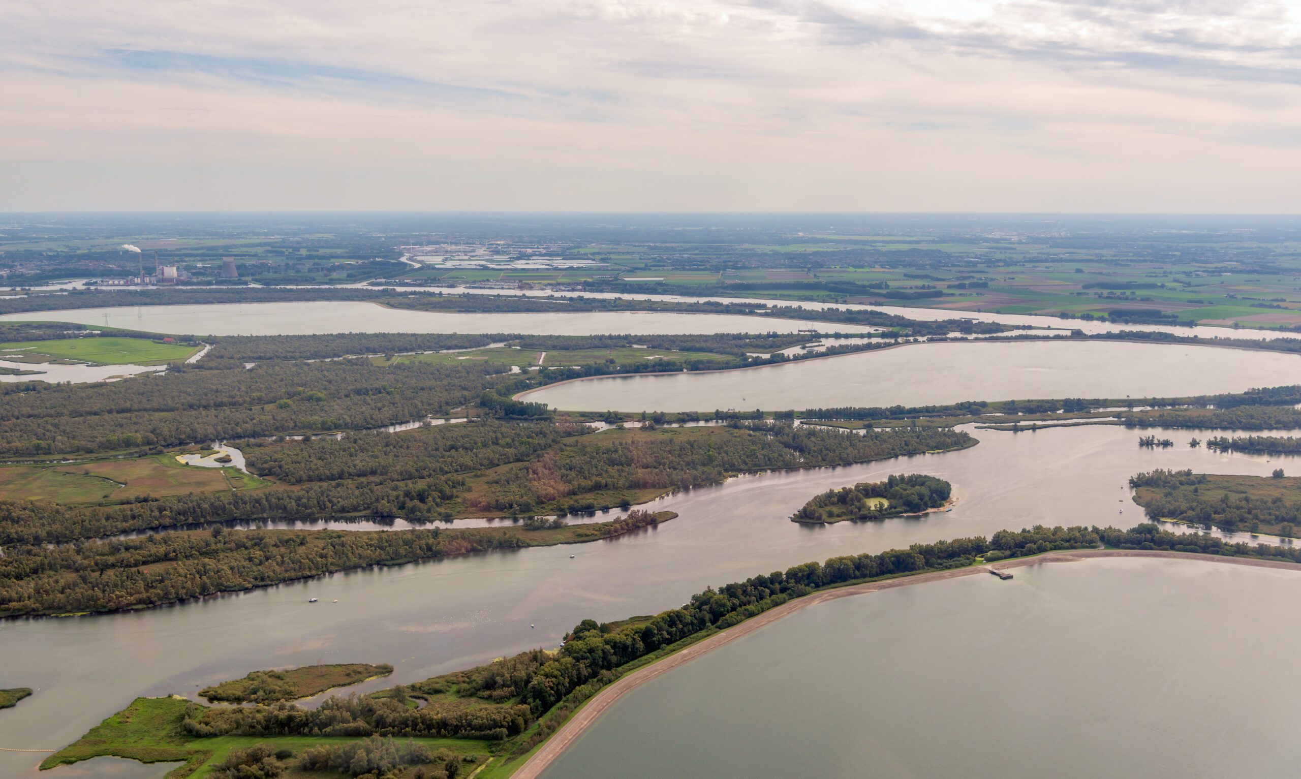 Artificial water basins in the Dutch National Park De Biesbosch