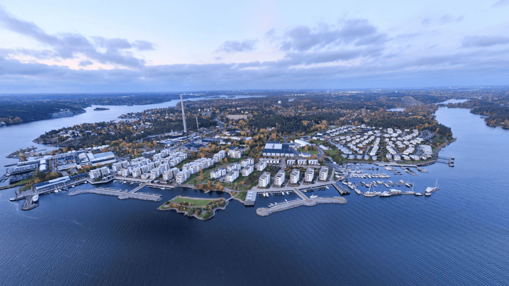 Gåshaga Marina aerial picture Stockholm Sweden