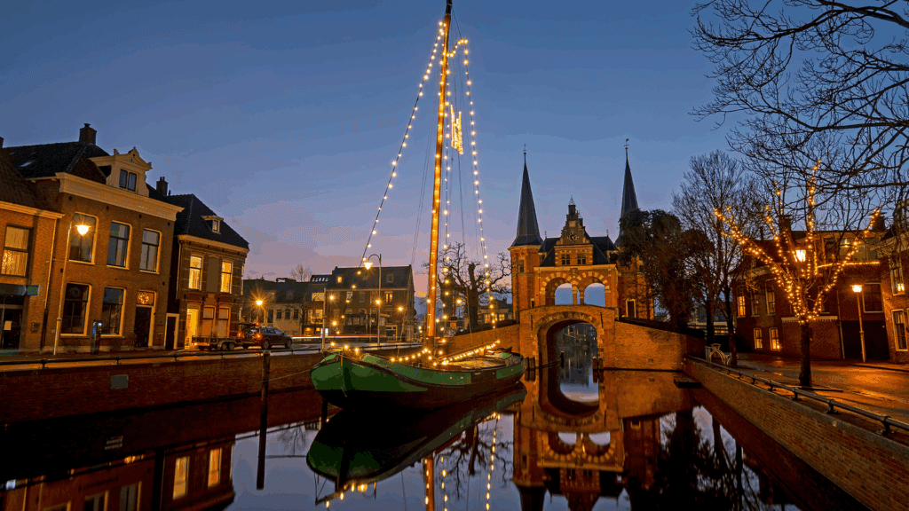 Christmas lights boat Netherlands