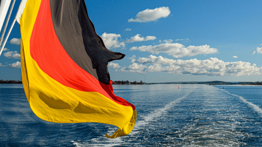 De Duitse vlag wappert